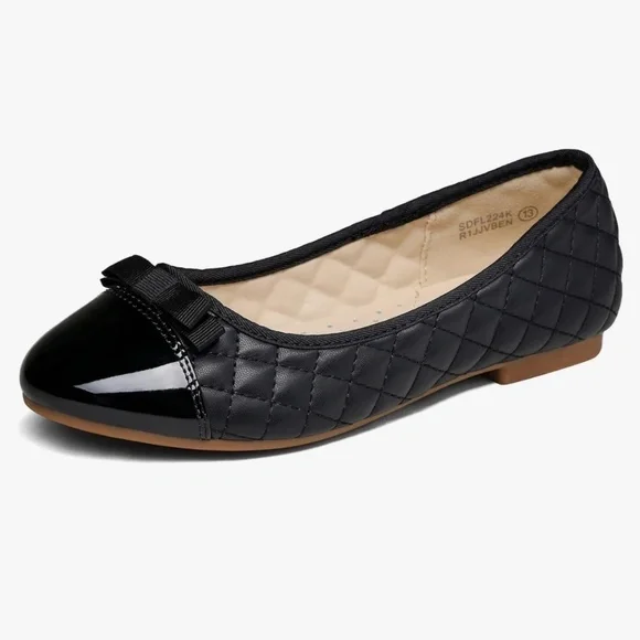 Dream Pairs Girl's Dress Shoes Black Ballet Flats Size 1