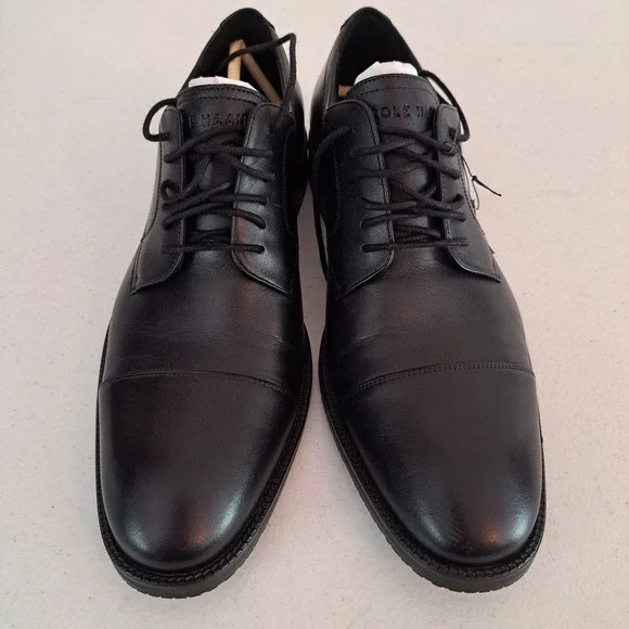 Cole Haan Waterproof Cap Toe Derby 10 Black NEW Leather Dress Shoes 1246-2037