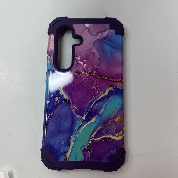 Heko Phone Case Samsung Galaxy S24 Purple Gold Marble New Shockproof Cover Grip