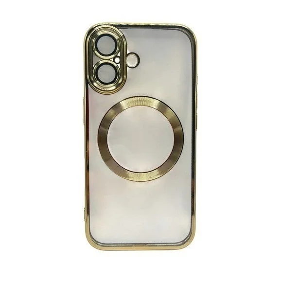 iPhone 16 Clear Protective Case Gold Metallic Trim‎ NEW