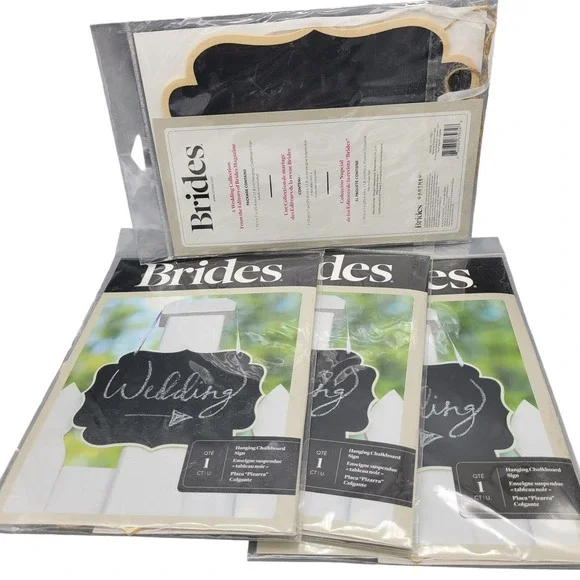 Brides Wood Hanging Chalkboard Signs Lot‎ of 4 Pkgs 10