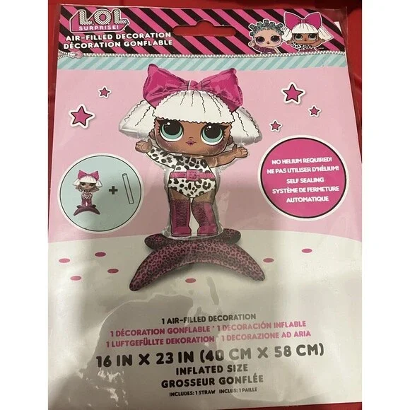 Lol Surprise Foil Mylar Party Balloon, Cheetah Print Stand Up Doll 16x23
