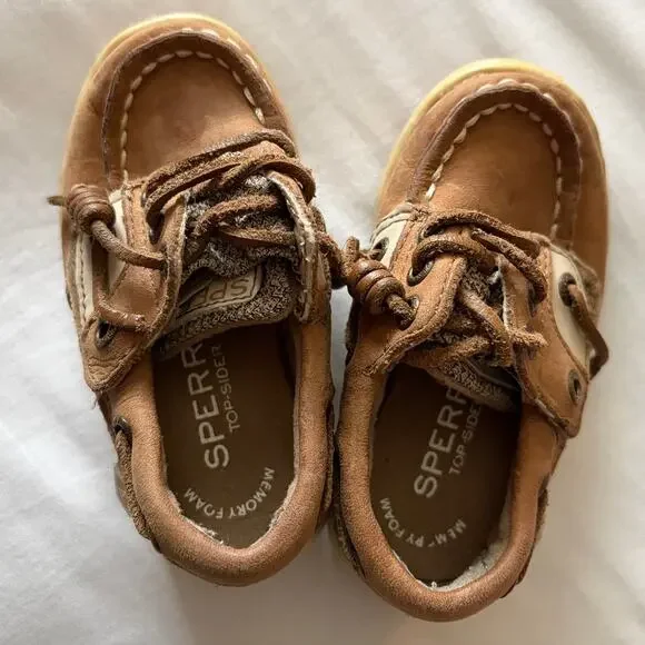 Sperry Brown Top-Side Toddler Boat Shoes Sz 5M Church Dress Up Shoes