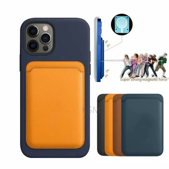 NEW Leather Phone Magnetic Card Wallet Apple Compatible - Multiple Colors Avail!