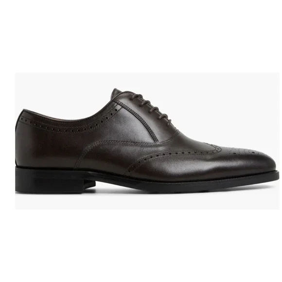 Brooks Brothers Macarthur Wingtip Oxfords Black Leather Size 10.5 Lace Up