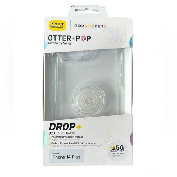OtterBox Otter + Pop Symmetry Series iPhone Clear Case Wireless Charging NIB