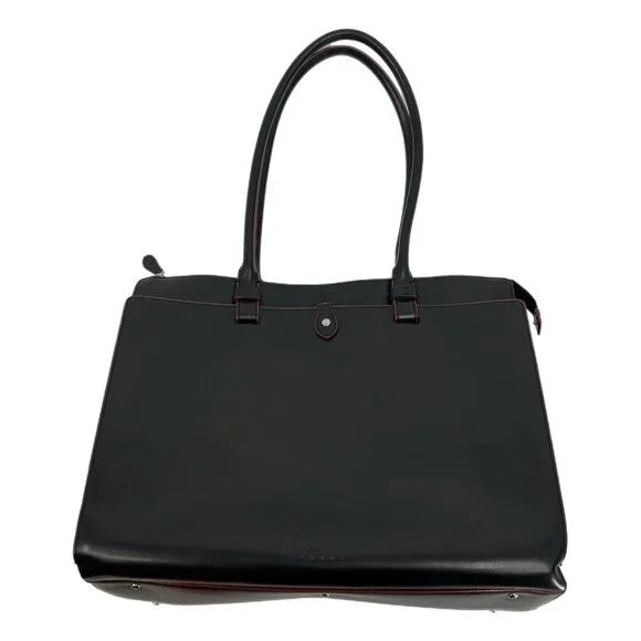 Lodis Black Red Leather Classic Laptop Bag | Excellent Condition