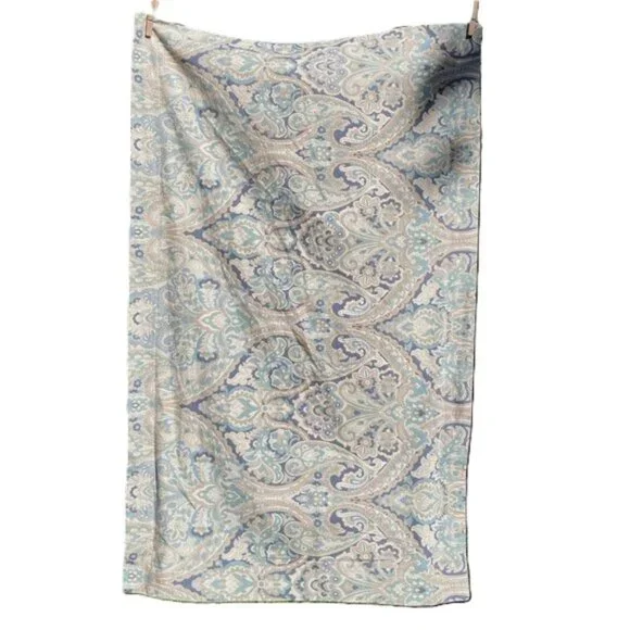 POTTERY BARN Paisley Rosalie Blue Cream Tan Pillow Sham Case Size King