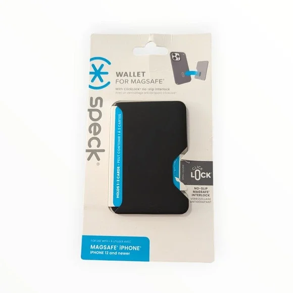 i3-O Speck - ClickLock Wallet‎ for MagSafe Phone Case - Black