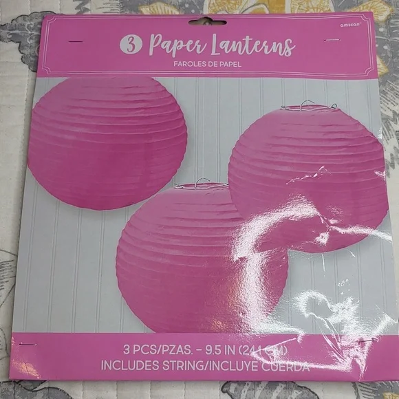 Pink Paper Lanterns, 3-pack