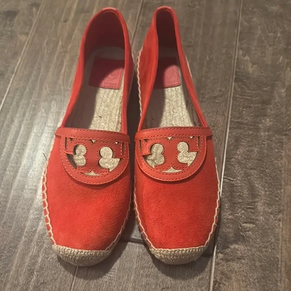 Tory Burch Espadrilles. Size 8. Poppy Red/Orange.