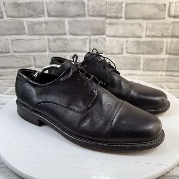Kioto by LLOYD Men's 11.5 Extra Wide Black Leather Cap Toe Dress Oxford Shoe