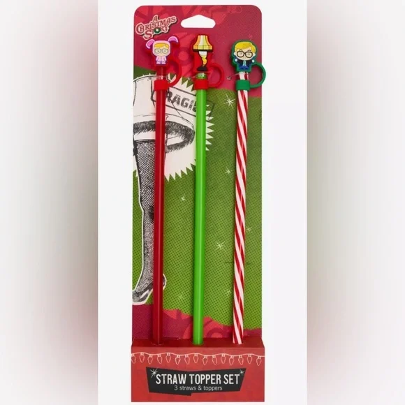 A Christmas Story Character Straw Set New