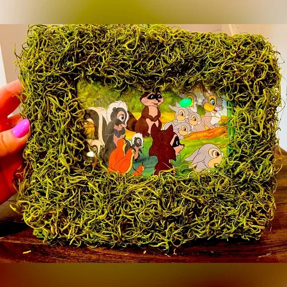 Moss framed Bambi woodland creatures