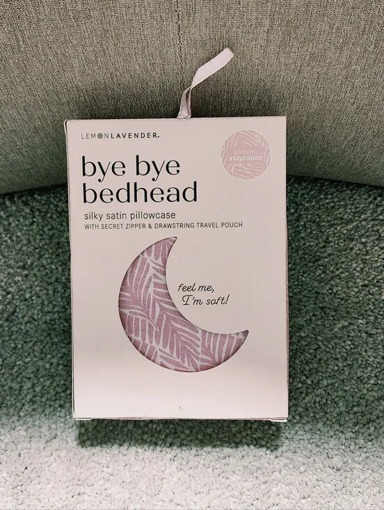 Bye Bye Bedhead Silky Satin Pillowcase with Travel Pouch NIP