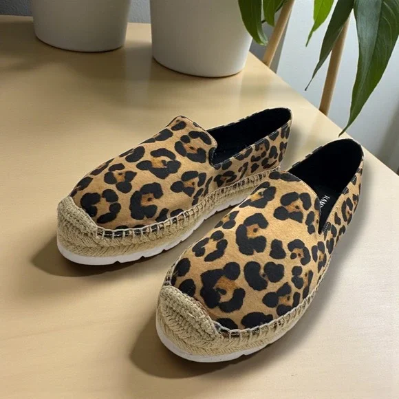 Rampage Leopard Print Bryon Slip On Espadrille Flats‎ Women Size 8