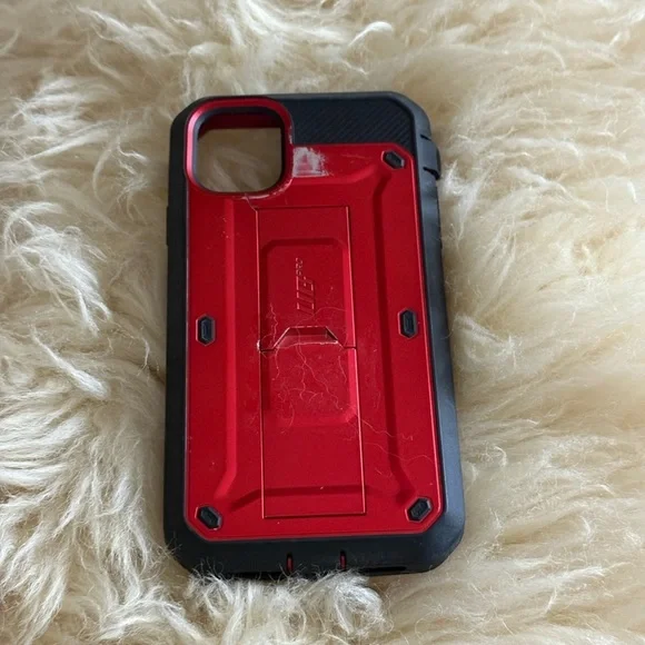 Red and Black Protective Phone Case with Stand