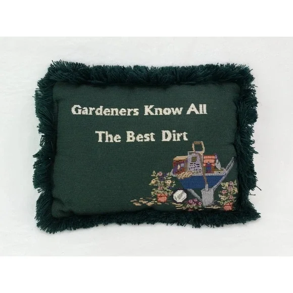 Gardeners Know all The Dirt Tapestry Throw Pillow Cottagecore Plants Gardening