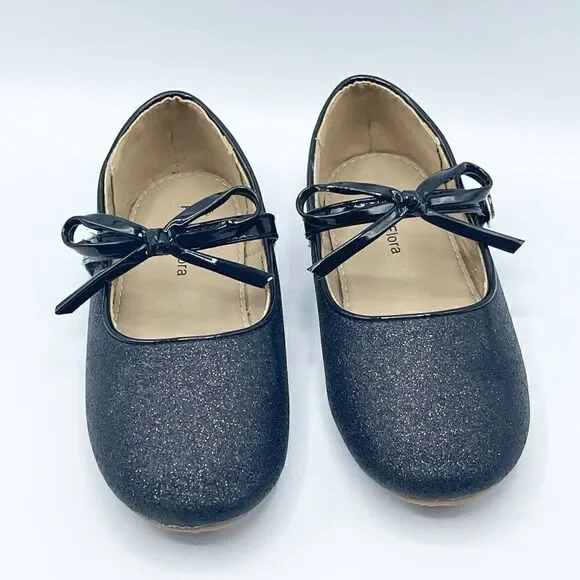 Felix & Flora black glitter slip on dress shoes - Kids 11