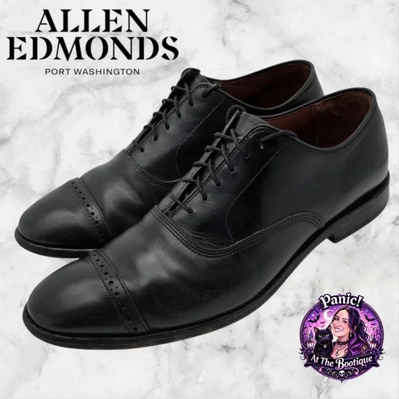 Allen Edmonds Fifth Avenue Cap Toe Oxford Dress Shoes 9.5 D Black Made in USA