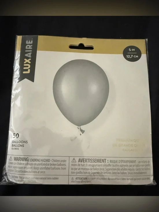 5” Gray Premium Balloon Pack - 50 Count- Air Fill- Small Balloons