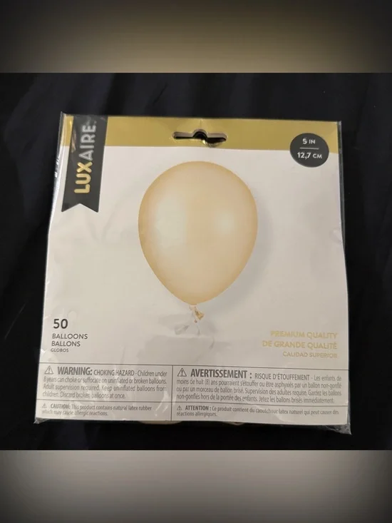 5” Vanilla Premium Balloon Pack - 50 Count- Air Fill- Small Balloons