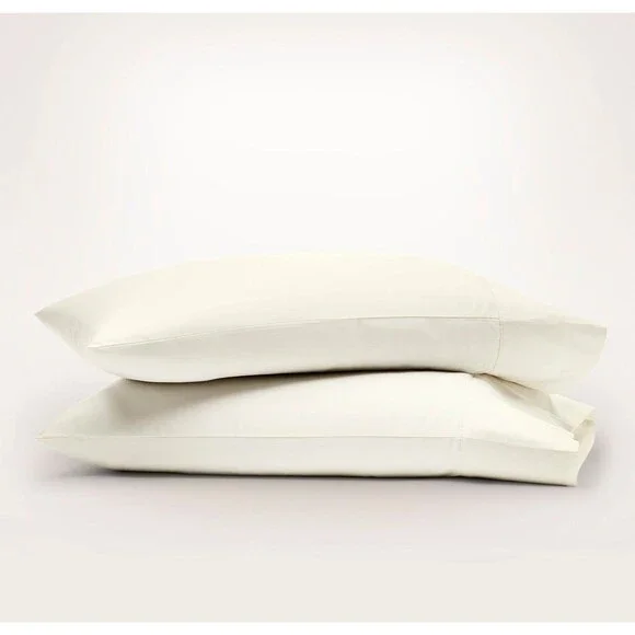 New BOLL & BRANCH Signature Hemmed 100% Cotton King Pillowcases Cream (2) $70
