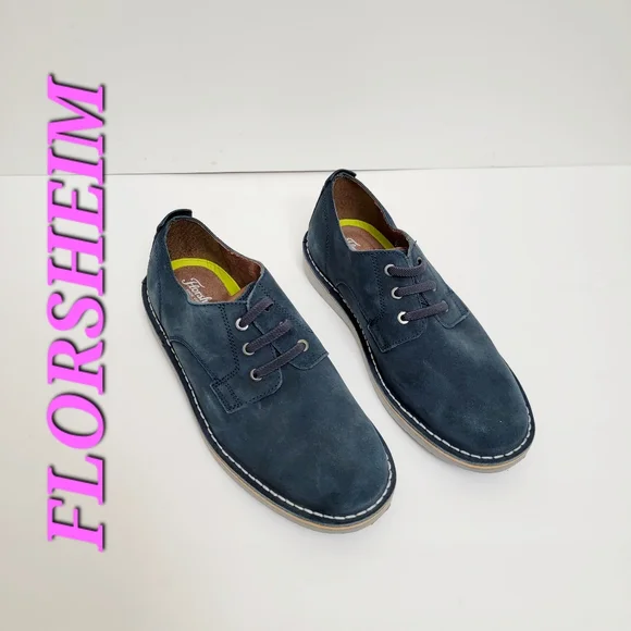 FLORSHEIM velvet Lace dress shoes in Suede Blue