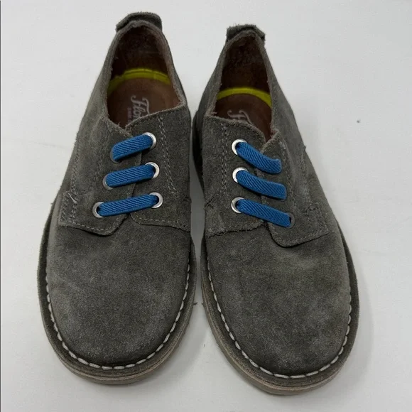 Florsheim Gray Suede Kid’s Oxfords with Blue Laces Size 12M