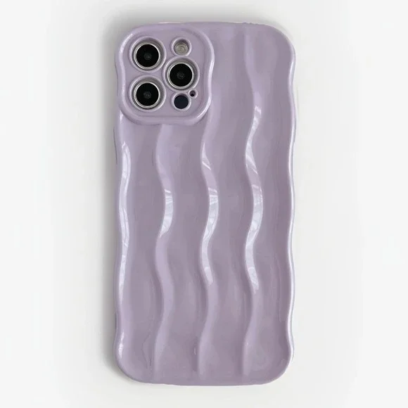 Caseative for iPhone 12 Pro Max Case Slim Curly Wave Design Shockproof Purple