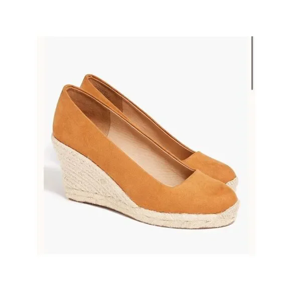 J Crew Espadrille Orange Wedge Heels size 6.5