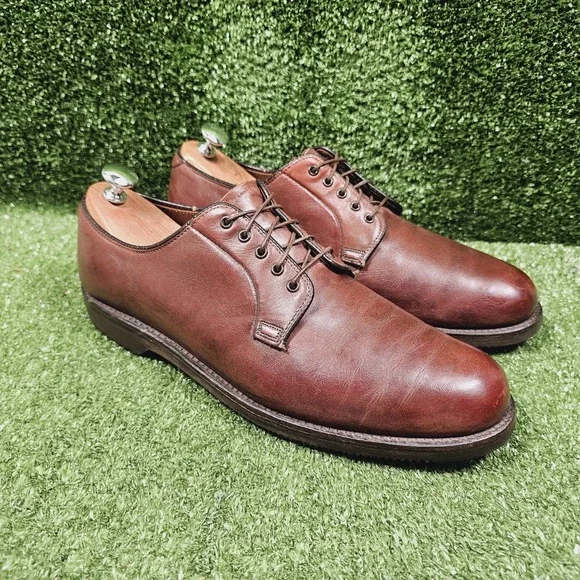WALK OVER Brown Leather Plain Toe Oxfords Casual Dress Shoes USA Mens‎ 10.5 C/A
