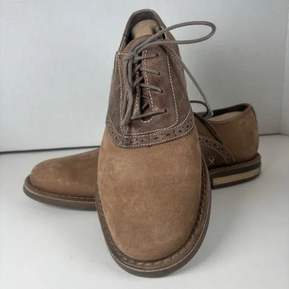 Original Penguin Munsingwear Mens Terry Oxford Shoe 9.5 Brown Suede Lace Up EUC