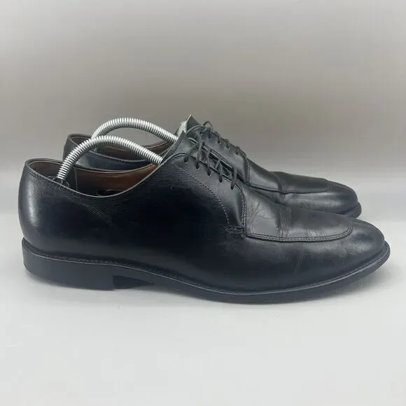 Allen Edmonds Delray Men Size 10.5 B‎ Shoes Black Leather Split Toe Oxford 9564