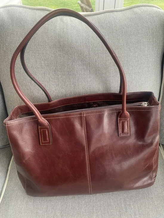 Fossil brown leather business shoulder bag long live vintage since 1954
