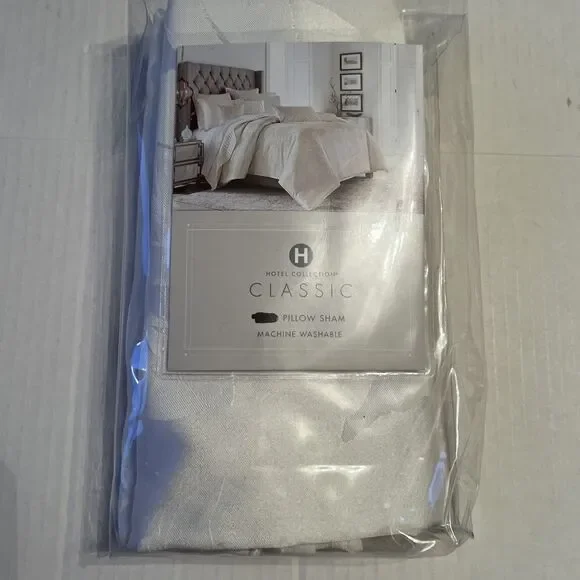 Hotel Collection Hydrangea Standard Pillow Sham White  NWT