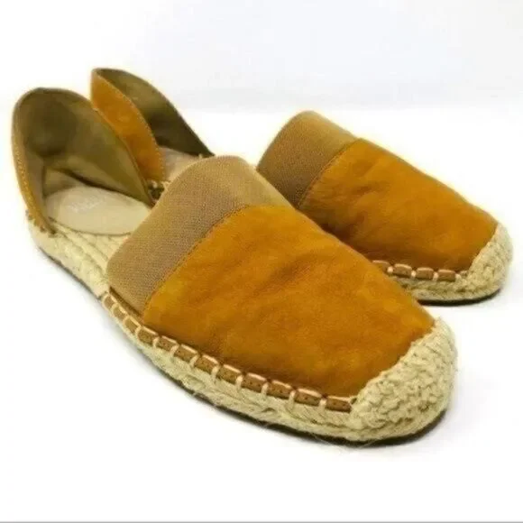 Eileen Fisher womans espadrille slide on 7 BoxP Brown suede flats Bohemian