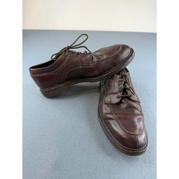 Allen Edmonds Oxford Shoes Mens 11 D Brown Leather Apron Toe Vibram 97355