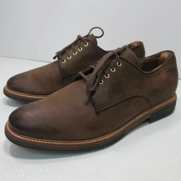 UGG Australia Mens Jovin 1018689 Brown Leather Oxford Treadlite Shoes US Men 13
