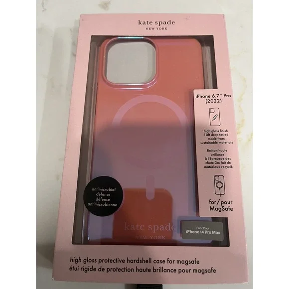 Kate Spade NY Protective Hardshell Case for FITS IPhone 14 PRO MAX pink