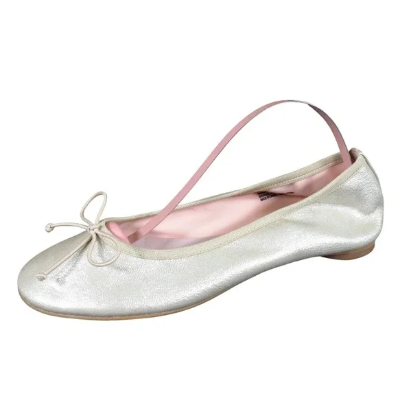 Ruby‎ & Bloom Girls Ballet Flat Shoes Size 3 Special Occasion Champagne Metallic