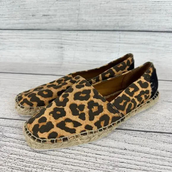 Franco Sarto Women's Kenna Cheetah Printed Slip On Espadrilles Size 7.5 Wide