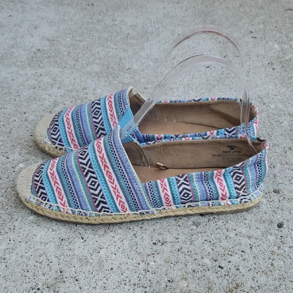 Minnetonka Pam Espadrille Slip On Loafers Size 6 Blue Arizona Handcrafted Boho