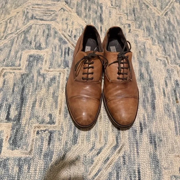 Joseph Abboud Distressed Tan Leather Dress Shoes Mens Size 10.5