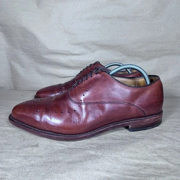 Allen Edmonds Waybridge Oxford Wingtip Men 9.5 Chestnut Brown Brogue Dress Shoes