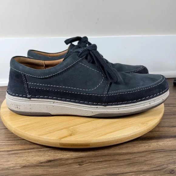 Excellent Clarks Active Air Oxford Mens 11.5 Navy Blue Nubuck Suede 261684217105