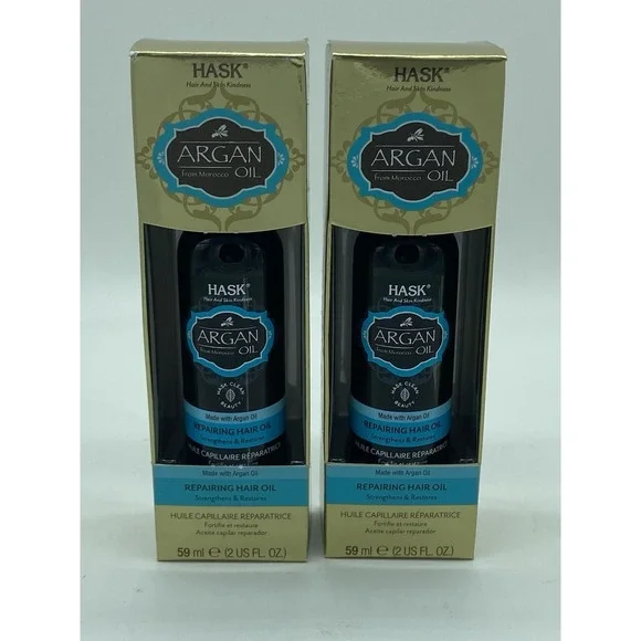 (2) Hask ~Argon Oil ~Repairing Hair Oil ~Strengthen & Restore ~2 fl oz -‎ NEW