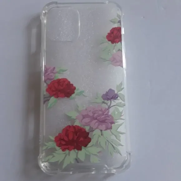 OTBRA Clear Floral Patt...iPhone 12( Rose, Clear)