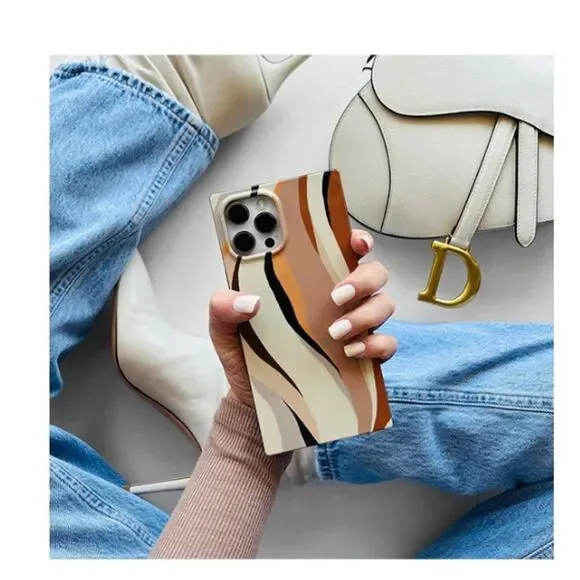 Flaunt Square Neutral Print iPhone Case, 15