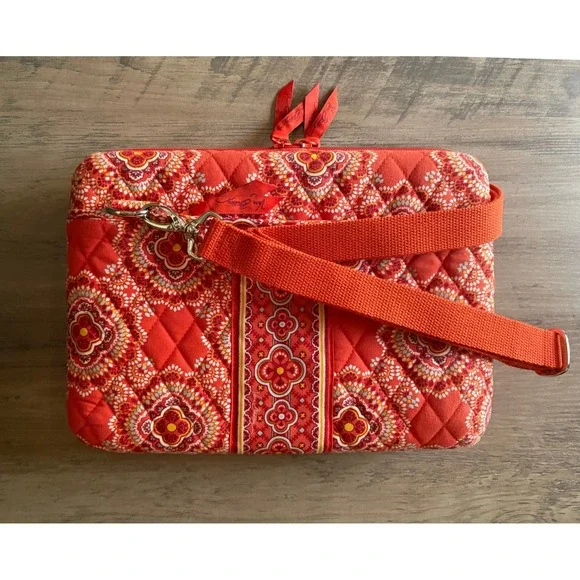 Vera Bradley Bohemian Quilted Tablet Laptop Case Paprika Crossbody Hardshell